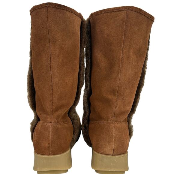 REPORT Leather Upper Faux Fur lined Boho Style Embroidery Boots Women's size 6.5 - Picture 3 of 9